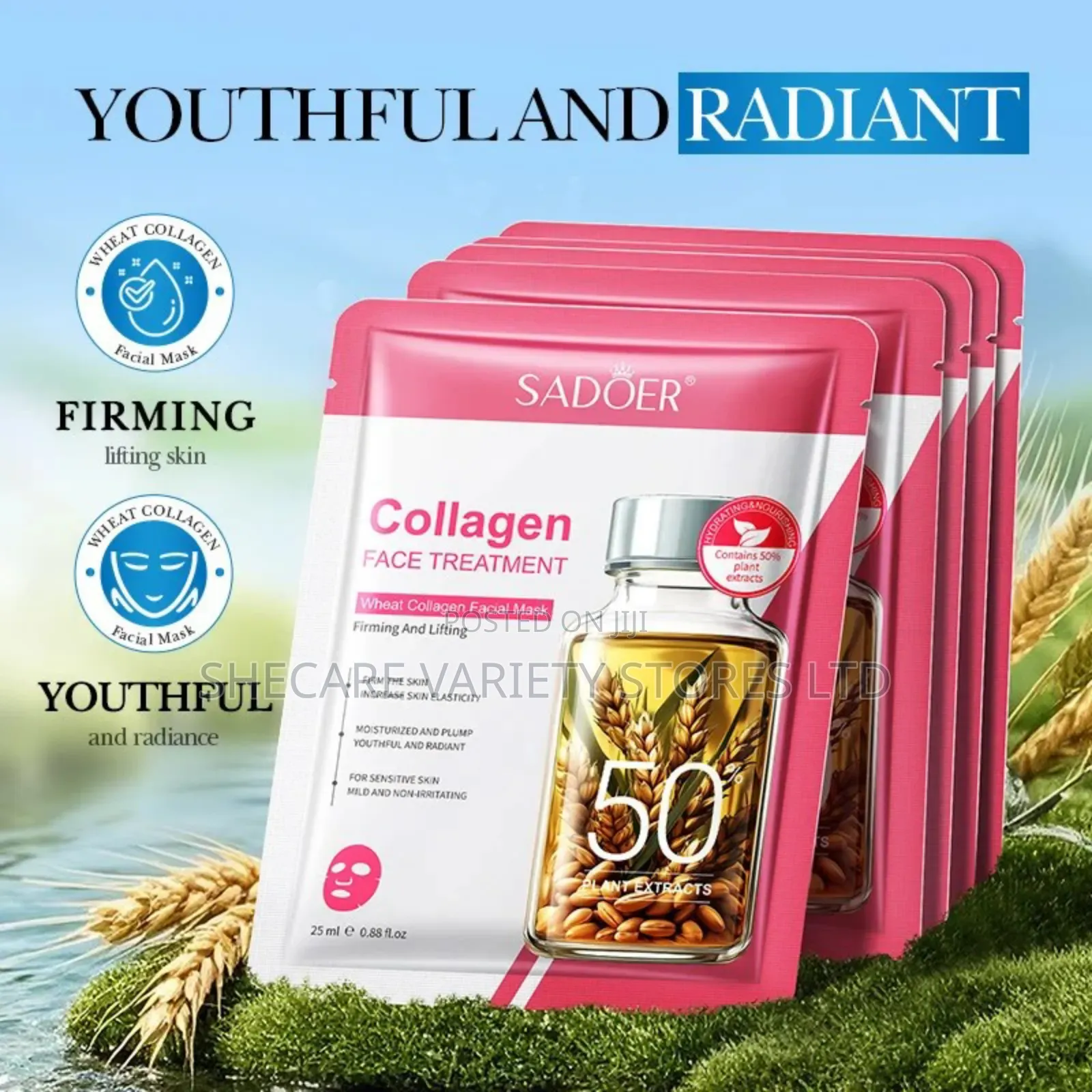 Face Masks Available – Aloe Vera, Vitamin C, Collagen, Acne Control