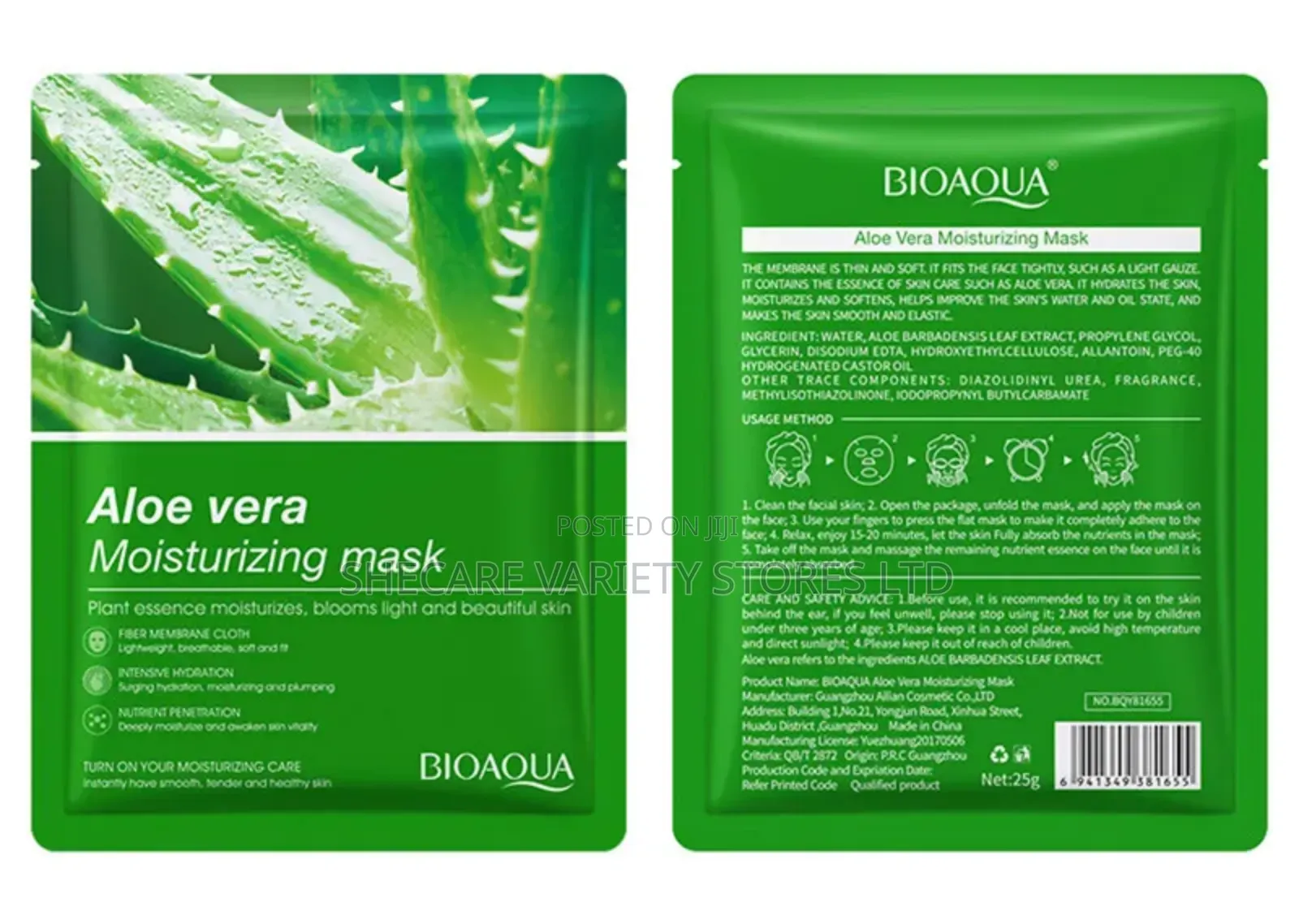 Face Masks Available – Aloe Vera, Vitamin C, Collagen, Acne Control