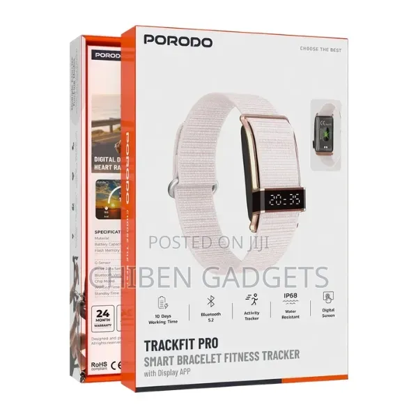 Porodo Trackfit Pro Smart Bracelet Fitness Tracker With Display App