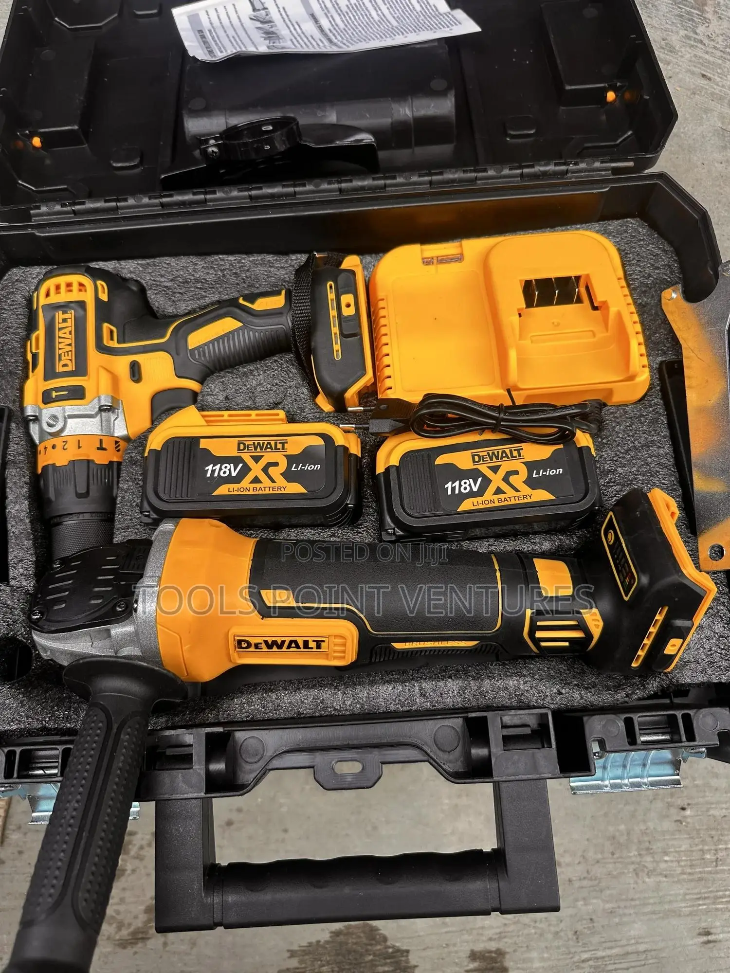 Dewalt Cordless Tools Combo (Angle Grinder And Drilling Machine)