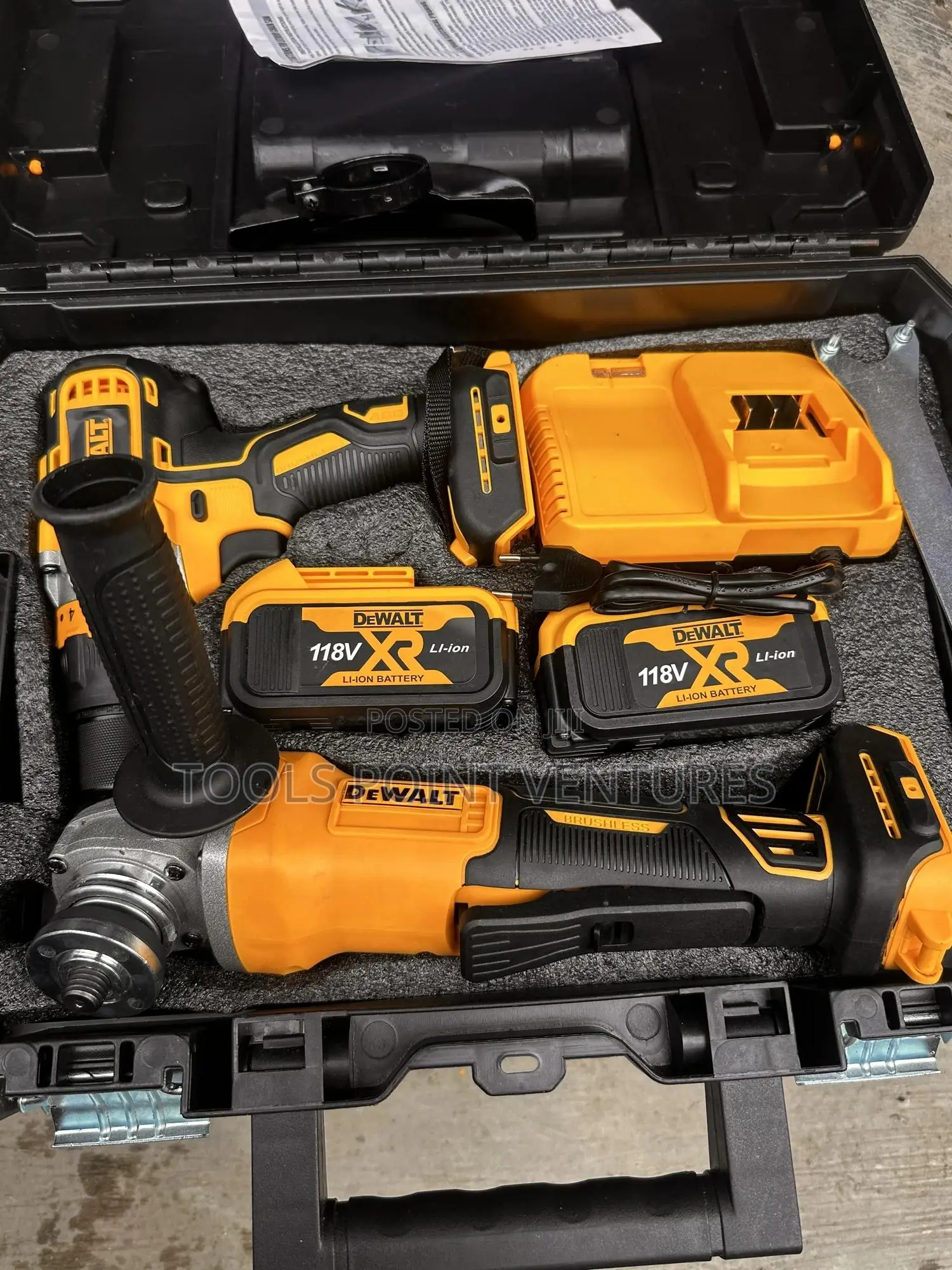 Dewalt Cordless Tools Combo (Angle Grinder And Drilling Machine)