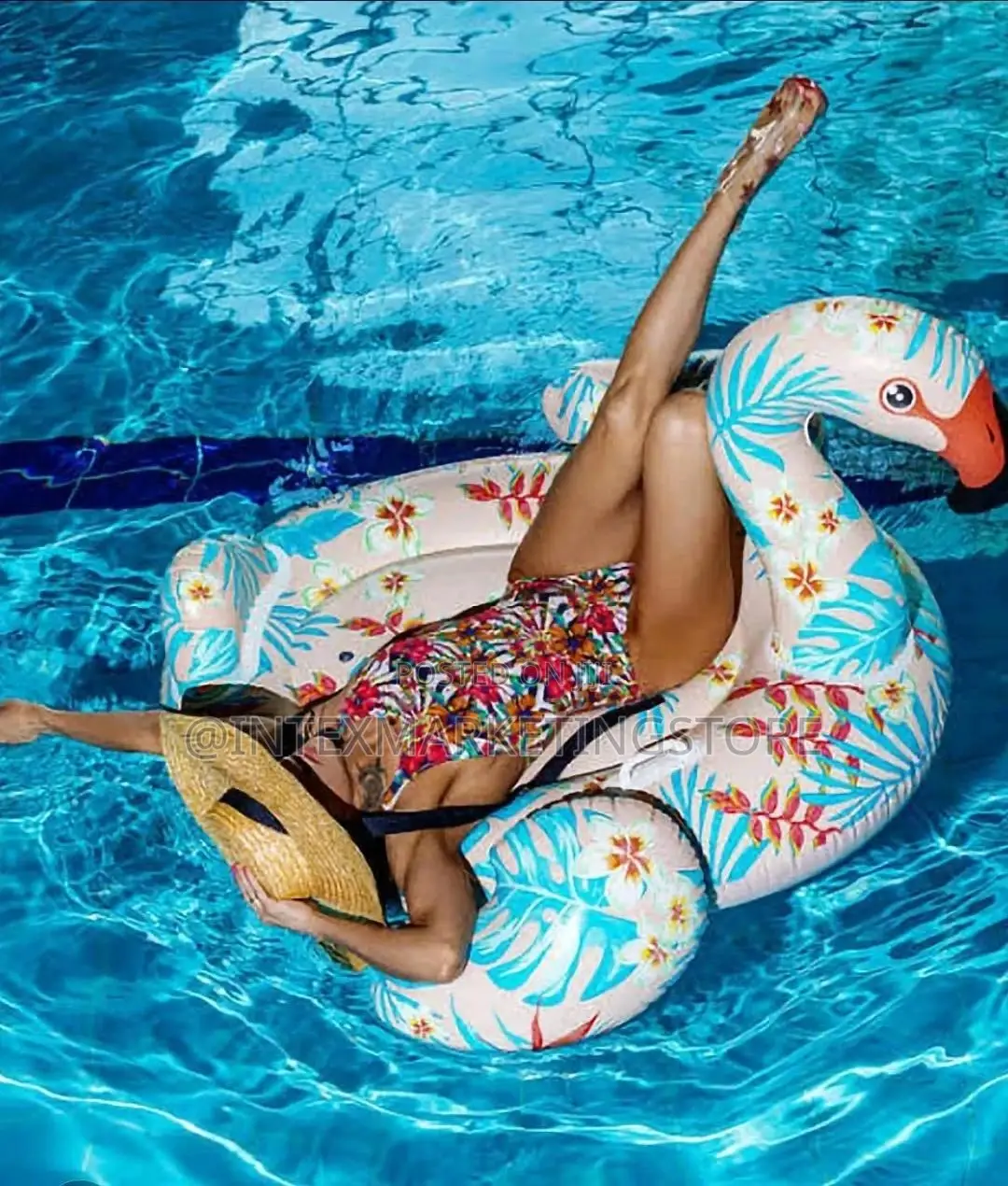 Tropical Flamingo Ride-on Inflatable Pool Float