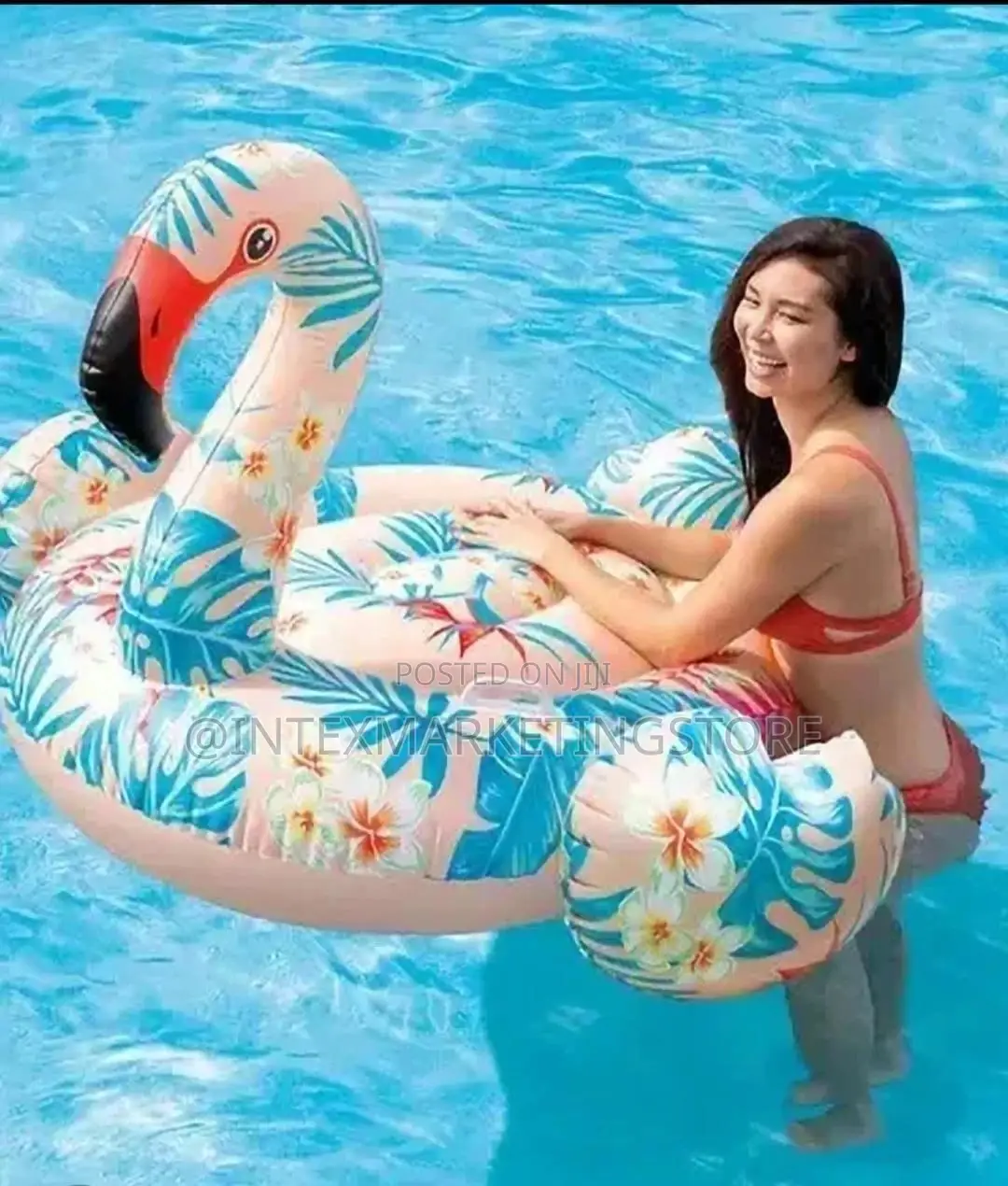 Tropical Flamingo Ride-on Inflatable Pool Float