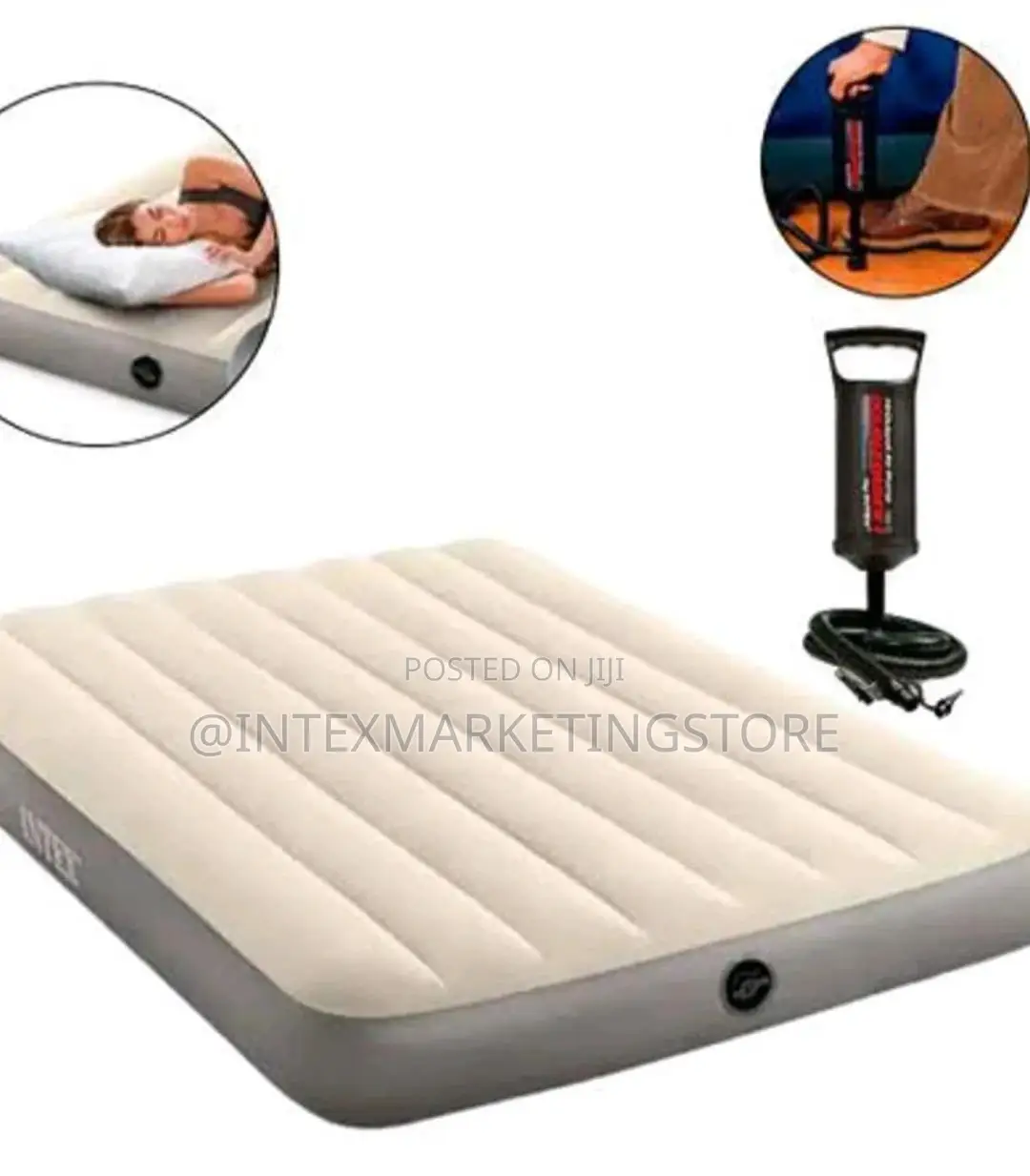 Intex Full Dura-beam Double Deluxe Inflatable Mattress