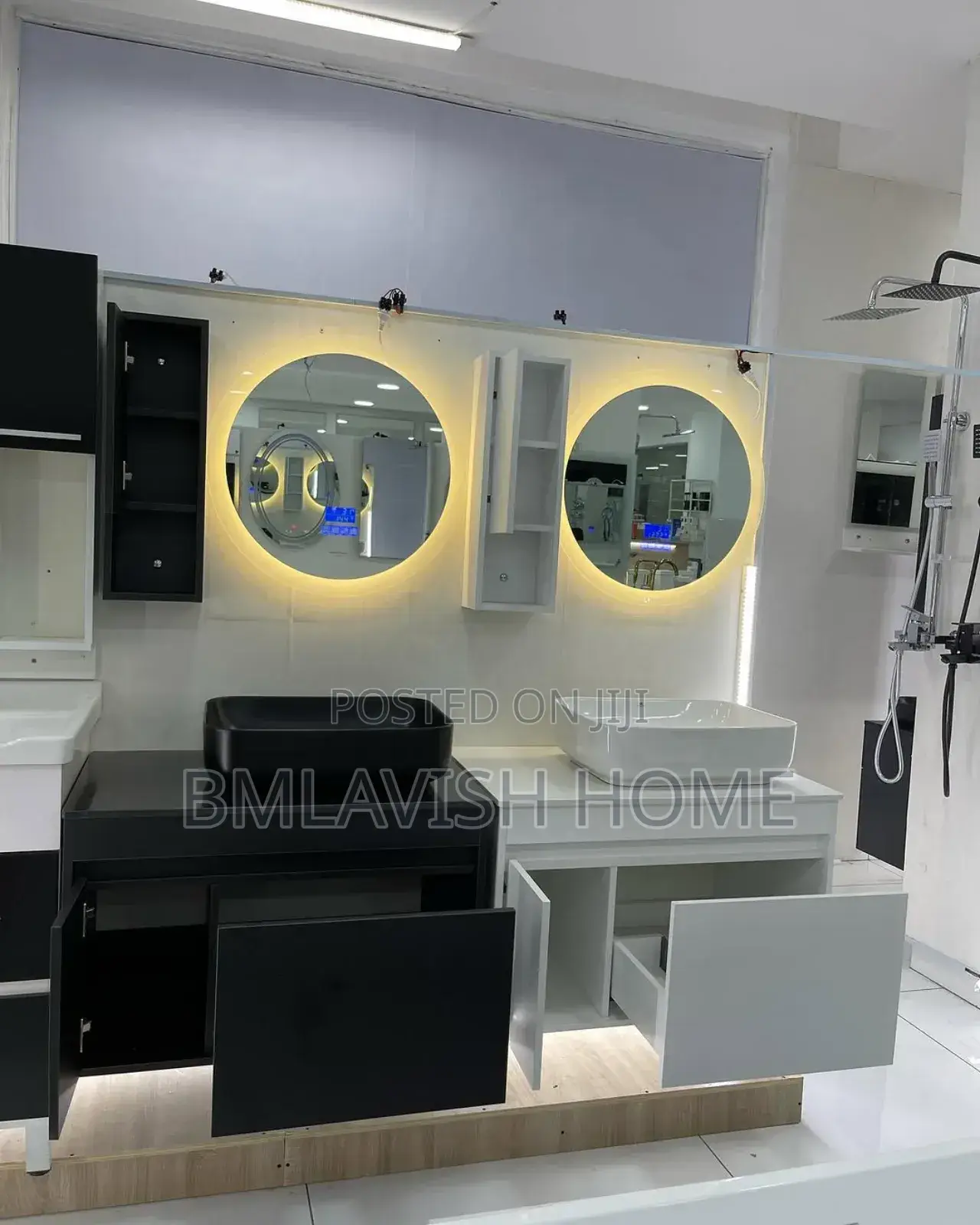Suspended Cabinet Set With Led Mirror