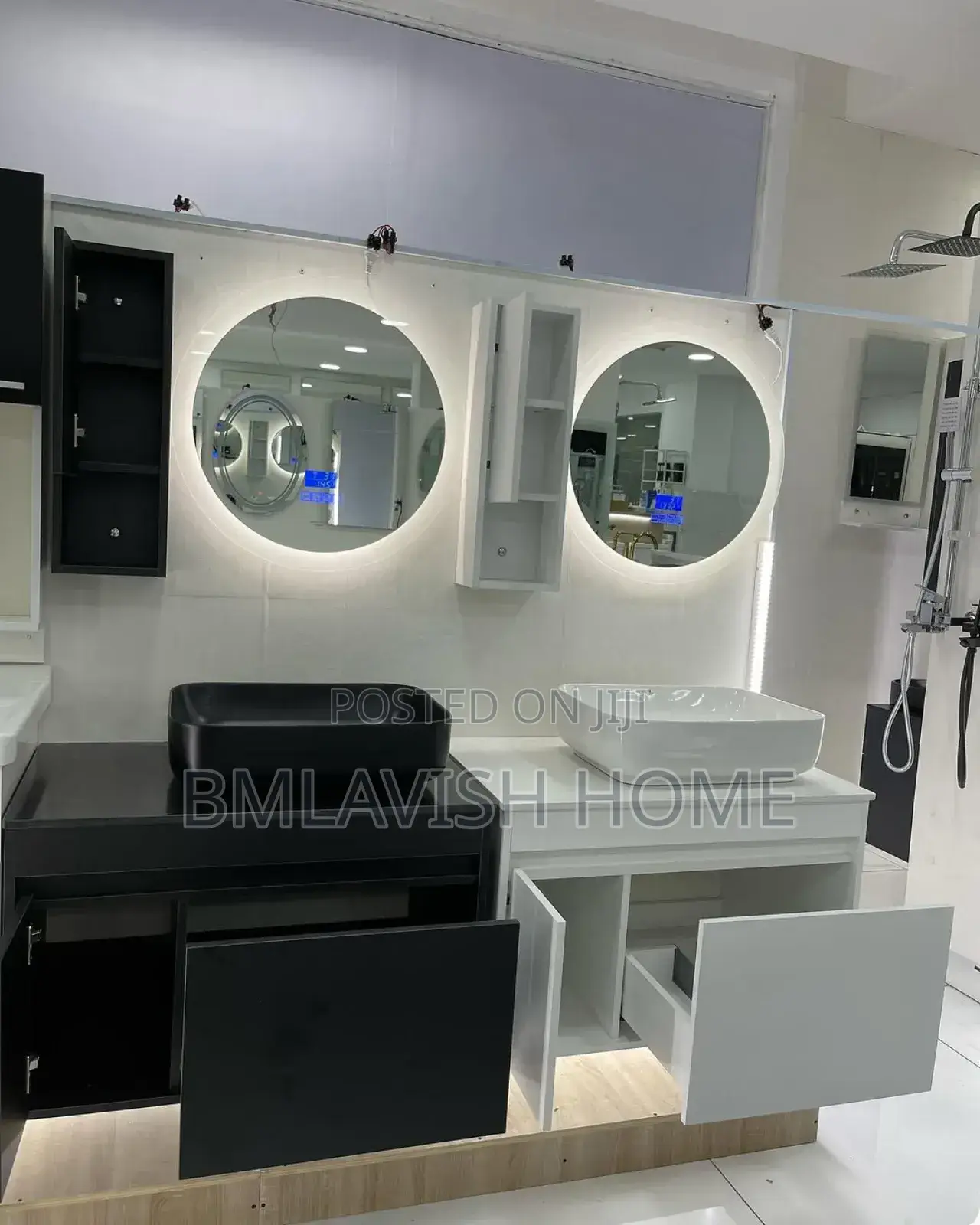Suspended Cabinet Set With Led Mirror