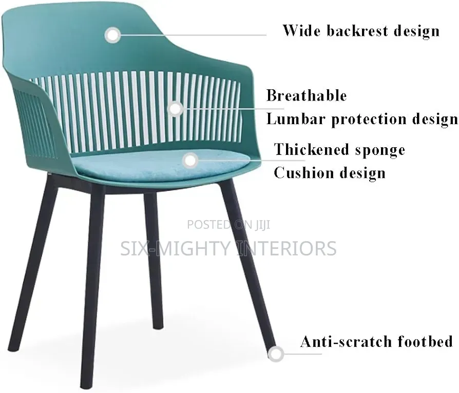 Nordic Luxe Plastic Dining Chair With Wooden Legs – Modern Durable