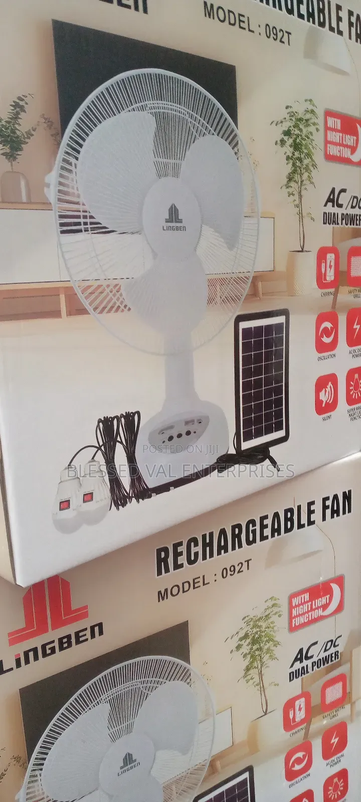 16 Inches Table Fan Rechargeable Fan Dc and Ac