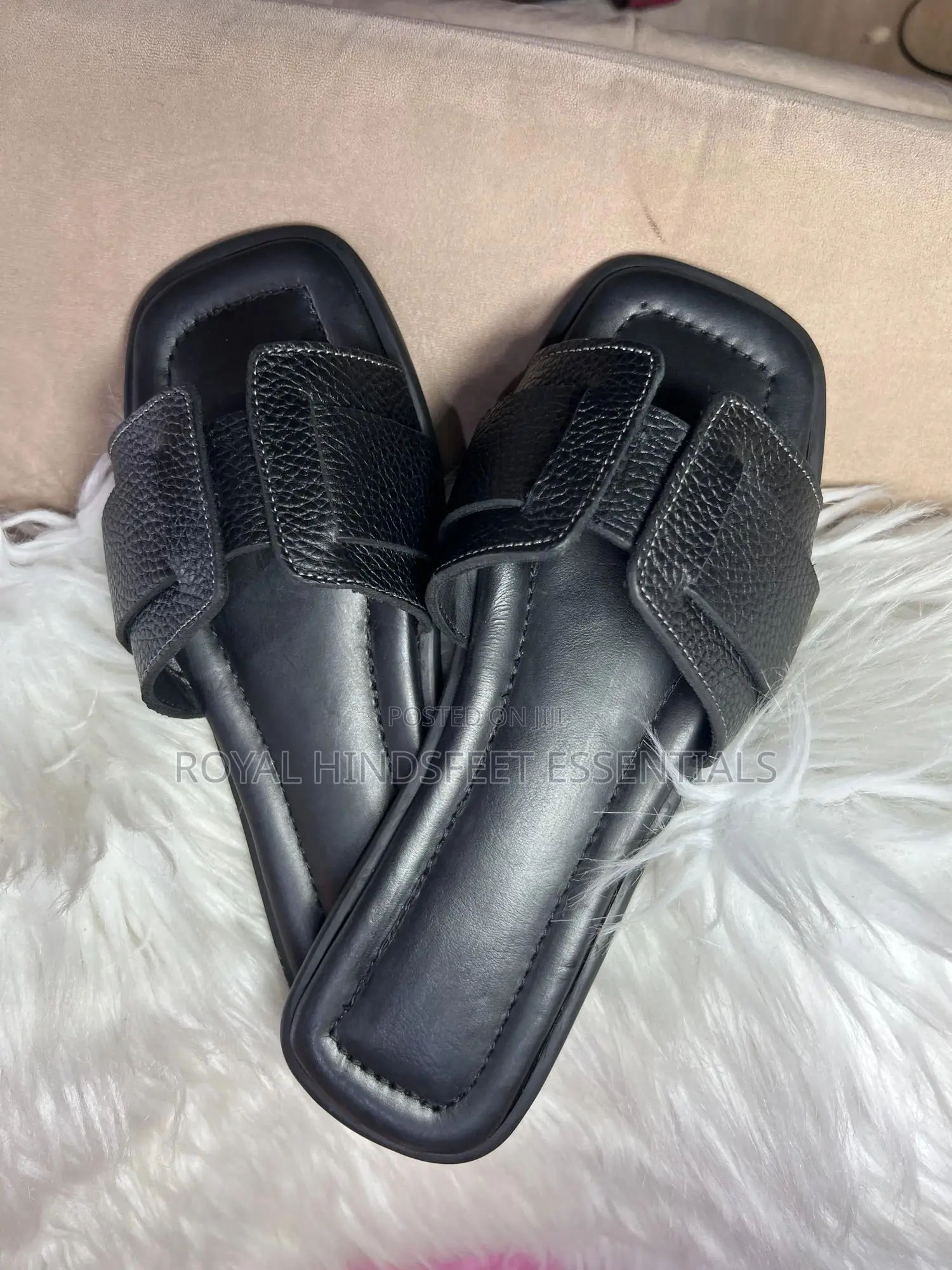 Original Black Leather Slippers