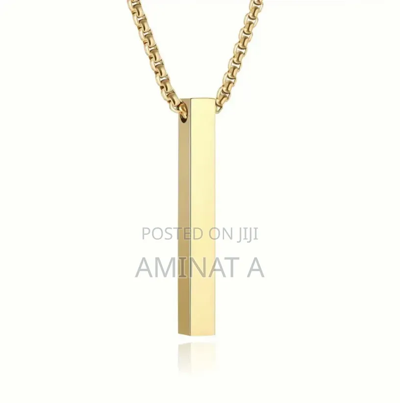 Stainless Steel Men Women Necklace (Black, Silver, Gold)