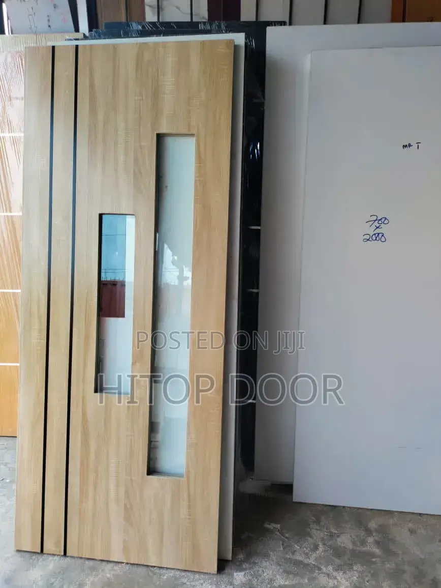 Modern HDF Door (Kitchen Glass Door) With Frame and Architrave