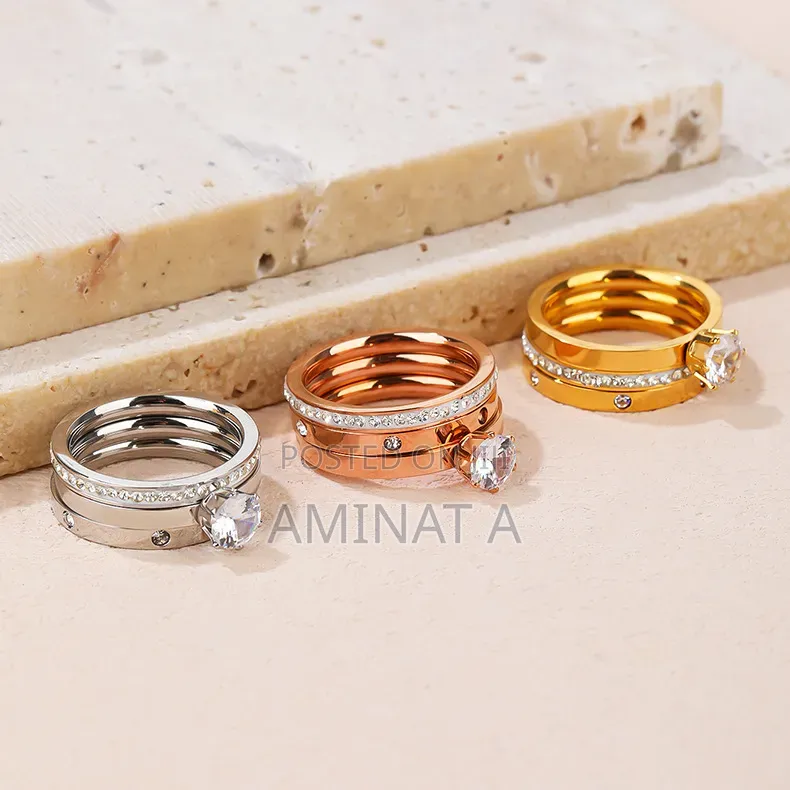 Engagement Wedding Ring Set (Silver, Gold Ir Rose Gold)