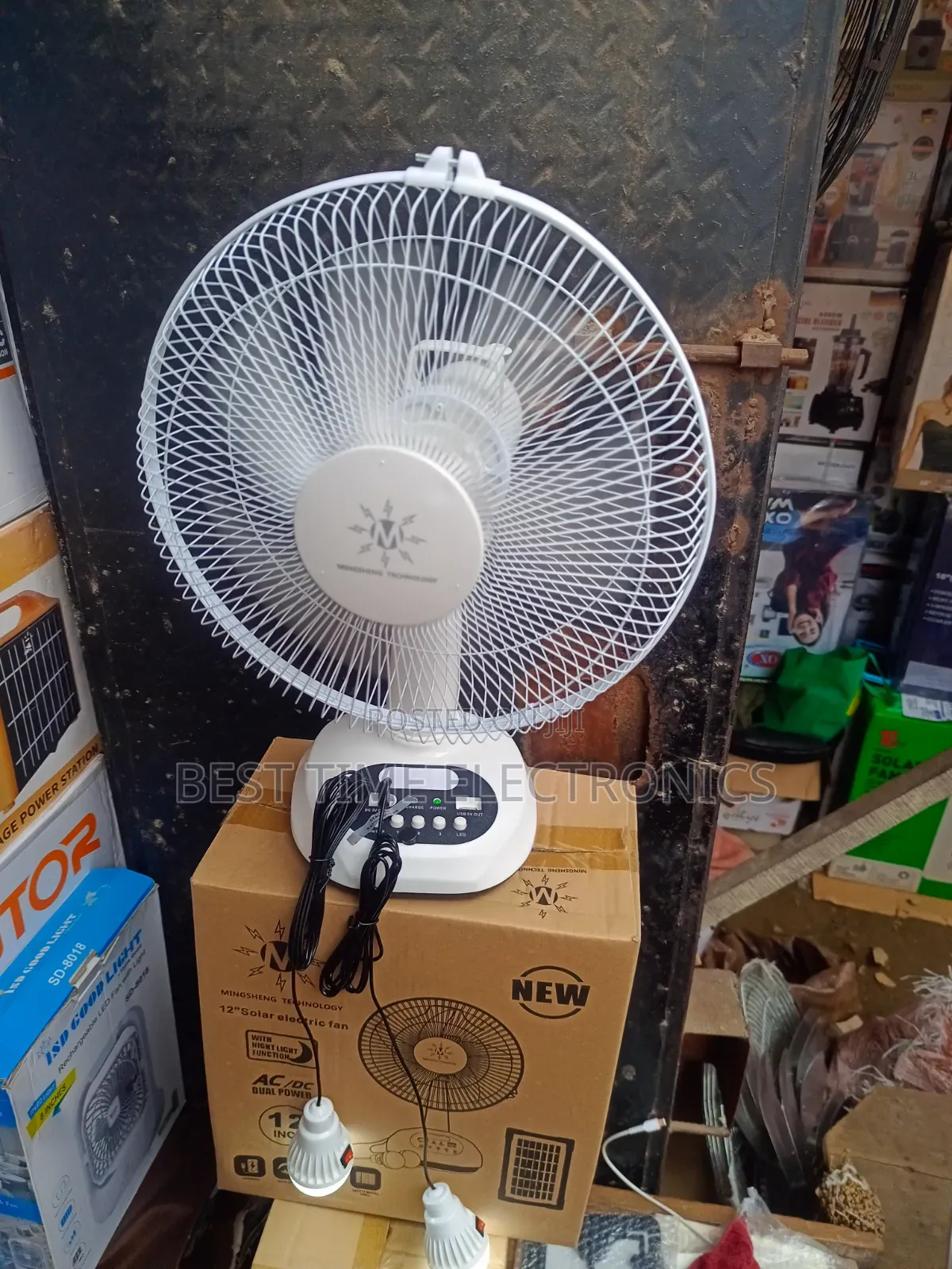 12" Mingsheng Solar Rechargeable Table Fan