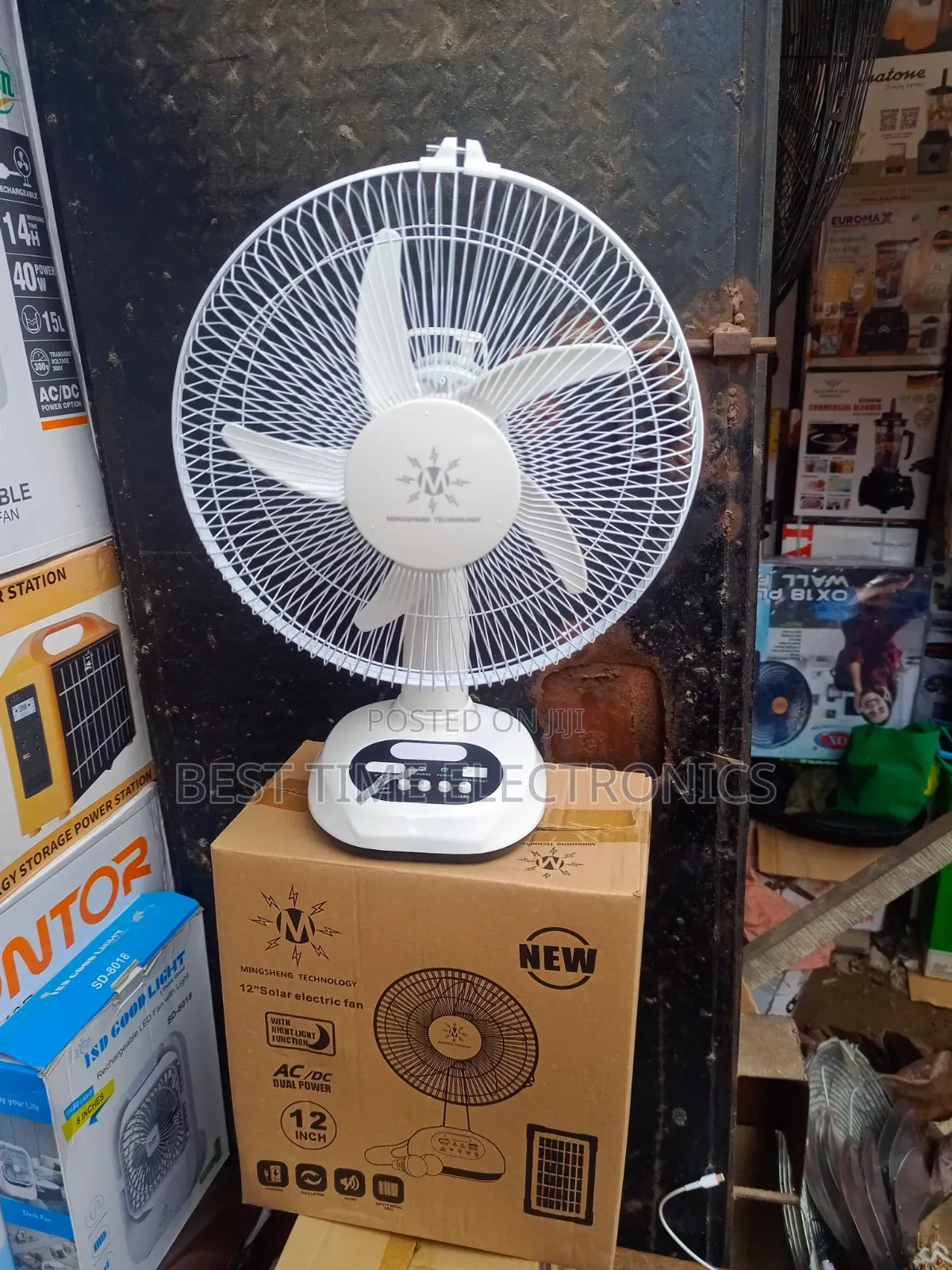 12" Mingsheng Solar Rechargeable Table Fan