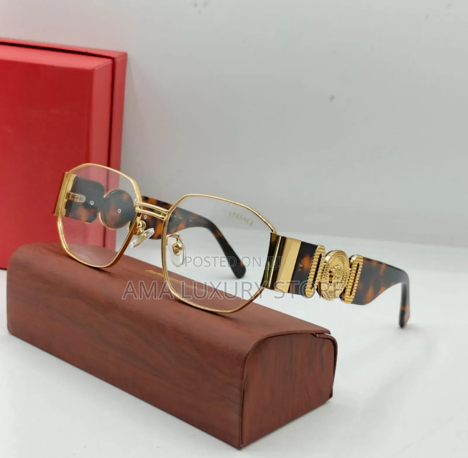Versace Premium Luxury Transparent Clear Lense Glasses