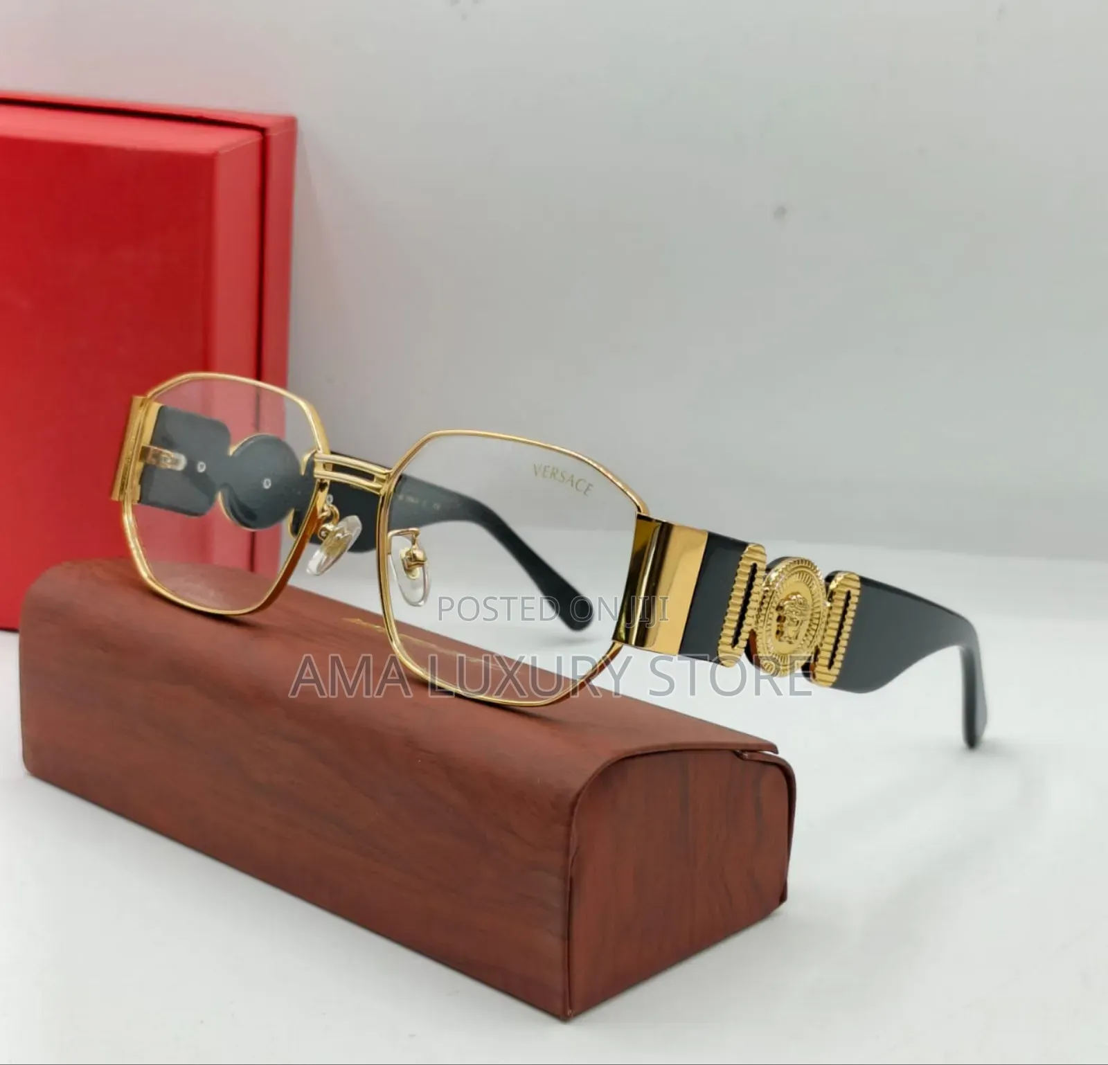 Versace Premium Luxury Transparent Clear Lense Glasses