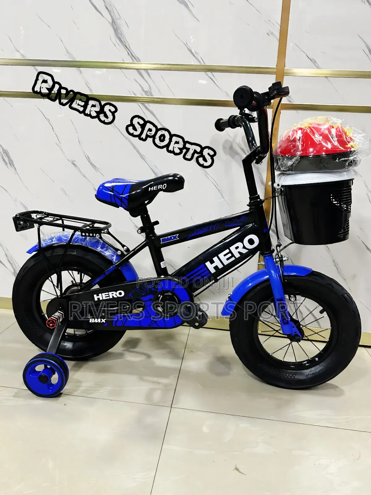 3-6 12" BMX Kids Bike Bicycle With Training Wheels, Basket Helmet