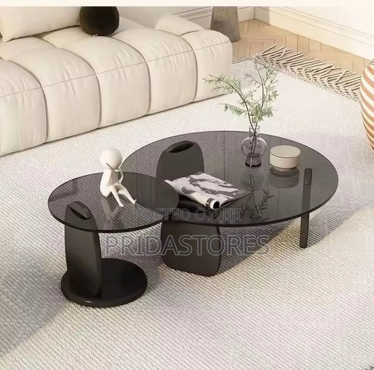 2 in 1 Tempered Glass Coffee Table