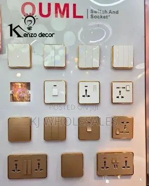 White and Gold Switches and Socket