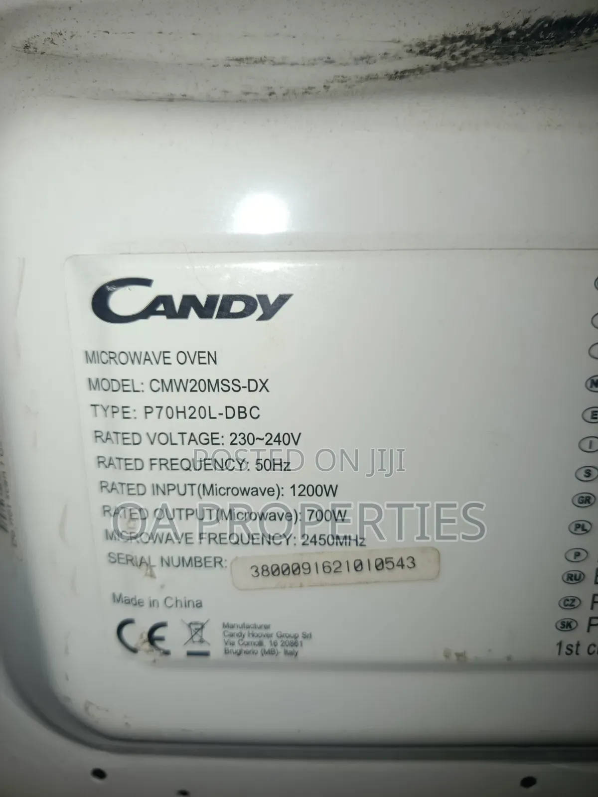 New 20l Candy Microwave Oven for Sale at Bodija, Ibadan 
