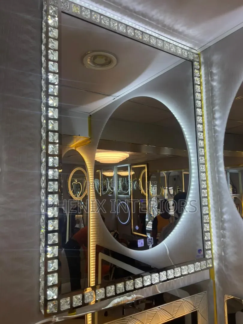 80 × 60cm Crystal Design Led Mirror With Light and Sesnor
