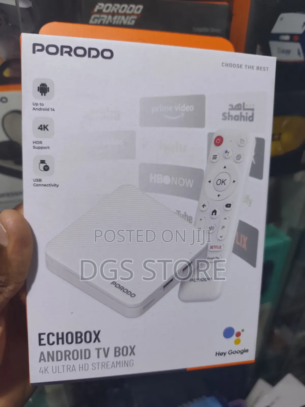 Porodo Echobox Android TV Box Ultra Hd Streaming