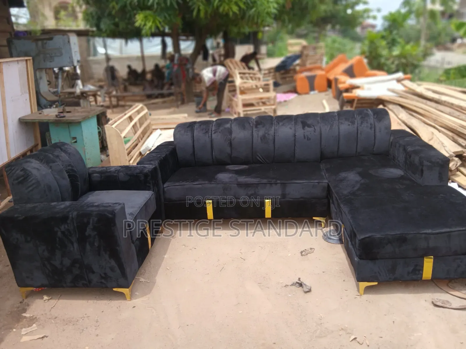 A Standard L Shape Couch and Single
