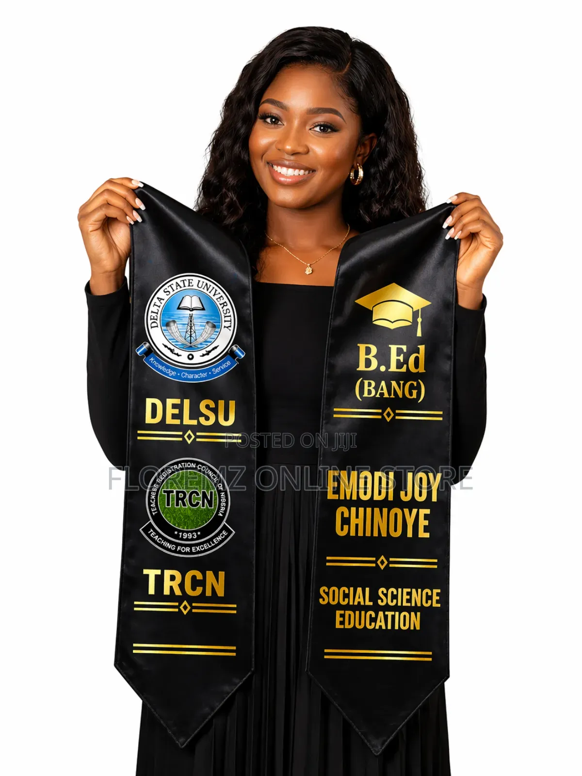 Production of Custom Graduation Sash (Personalized Design) – For Sale