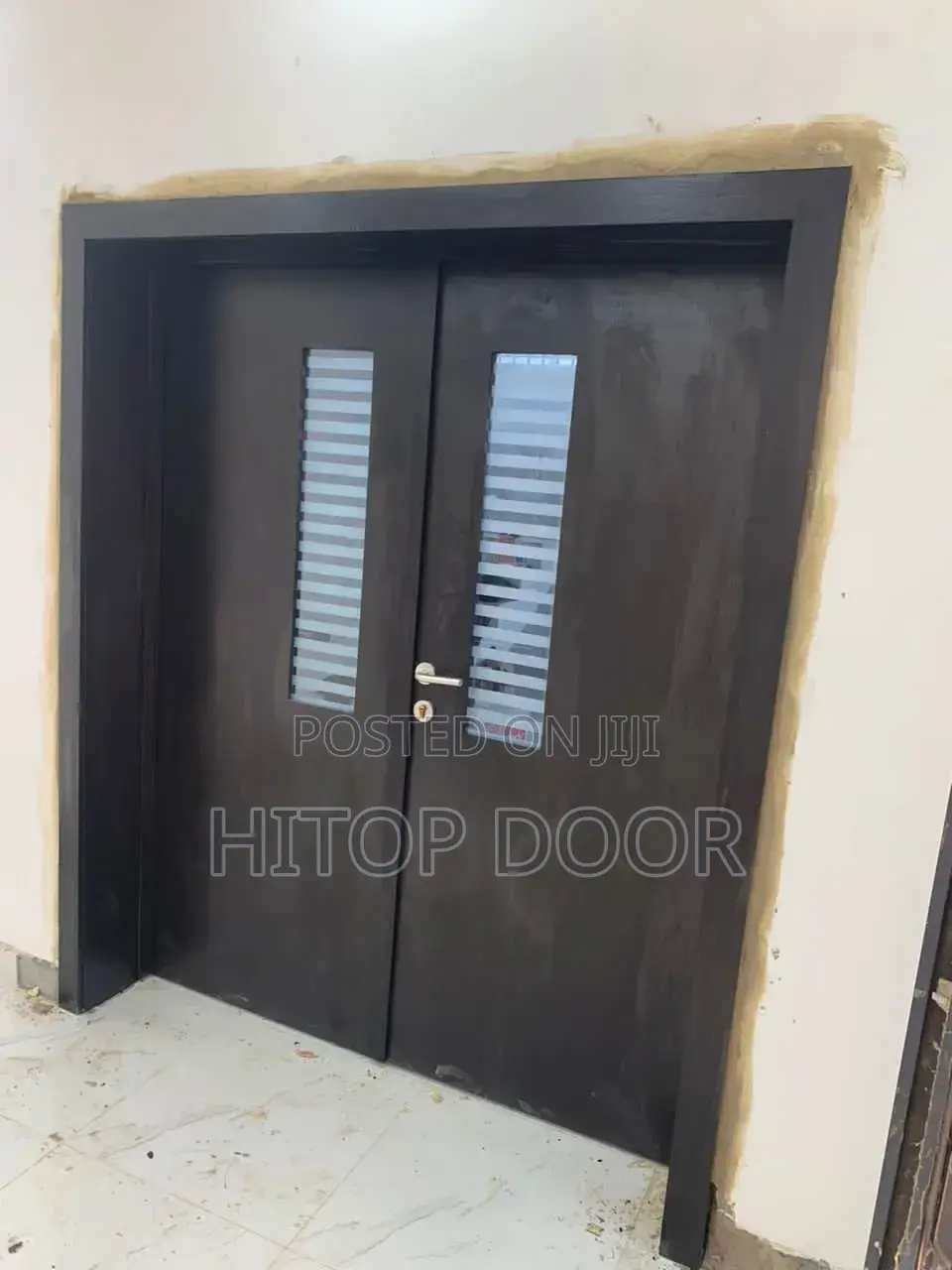 Wenge HDF Door Double Door With Frame and Architrave
