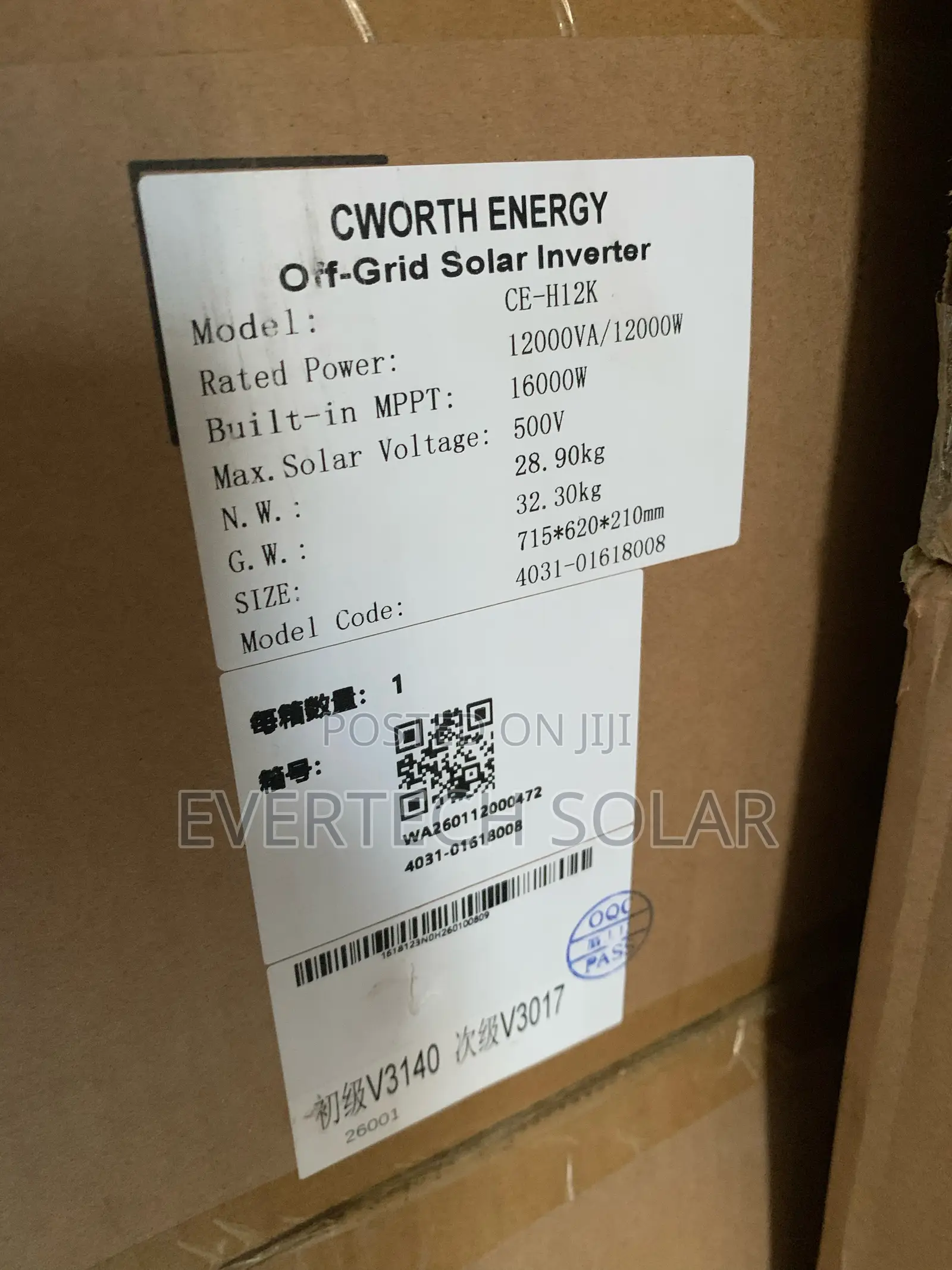 12kva Cworth Energy Hybrid 48v Smart Inverter With Wi-Fi