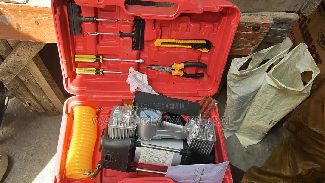 12v Double Cylinder Air Compressor Tire Inflator Repair Kit