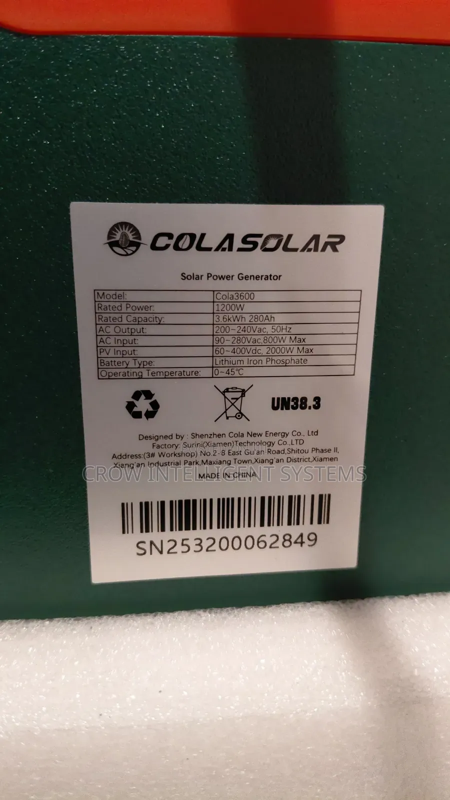 Cola Solar 3.6kwh