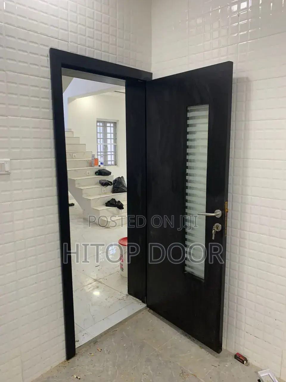 Wenge HDF Kitchen Glass Door With Frame and Architrave