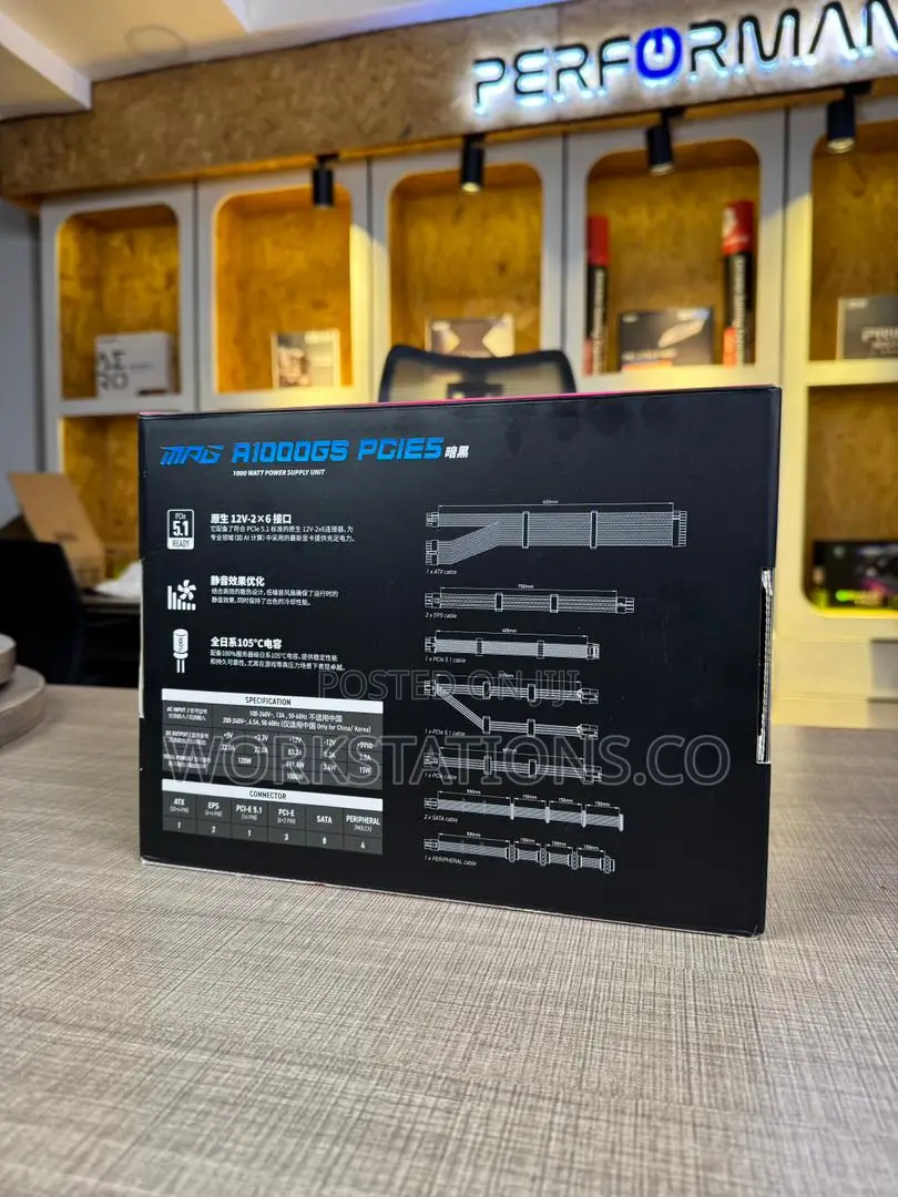 Msi MPG A1000gs Pcie5 1000w 80 Plus Gold Modular Power Supply