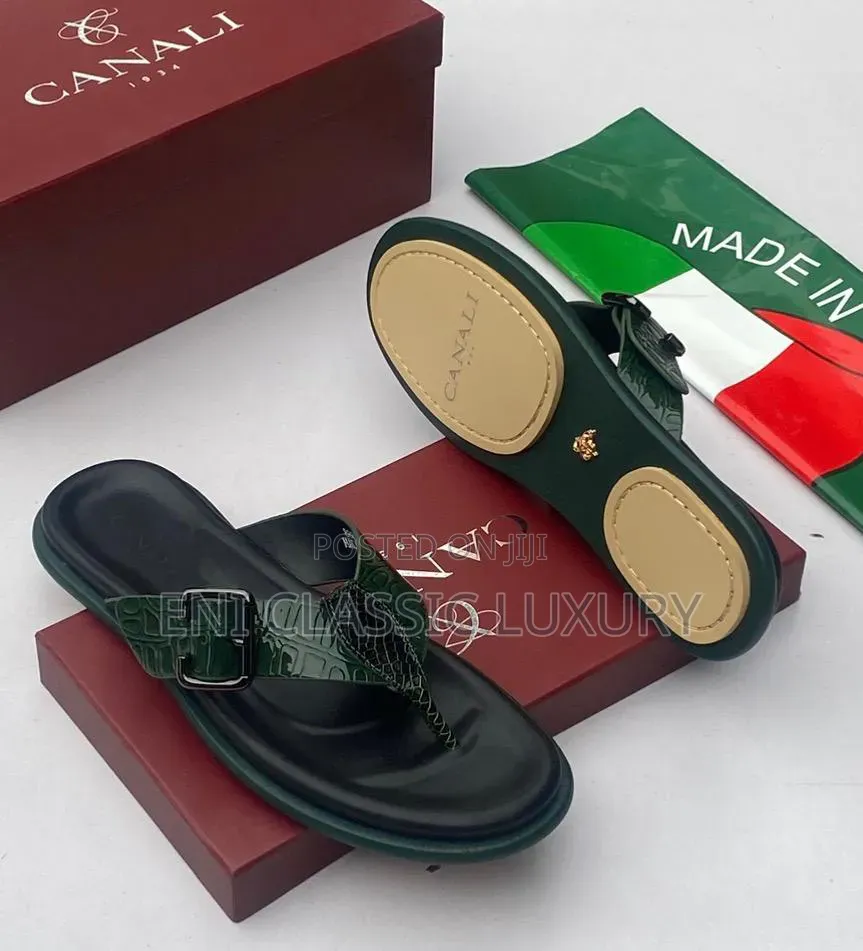 Original Luxury Men's Slippers Canali Best Quality Well Banded Package