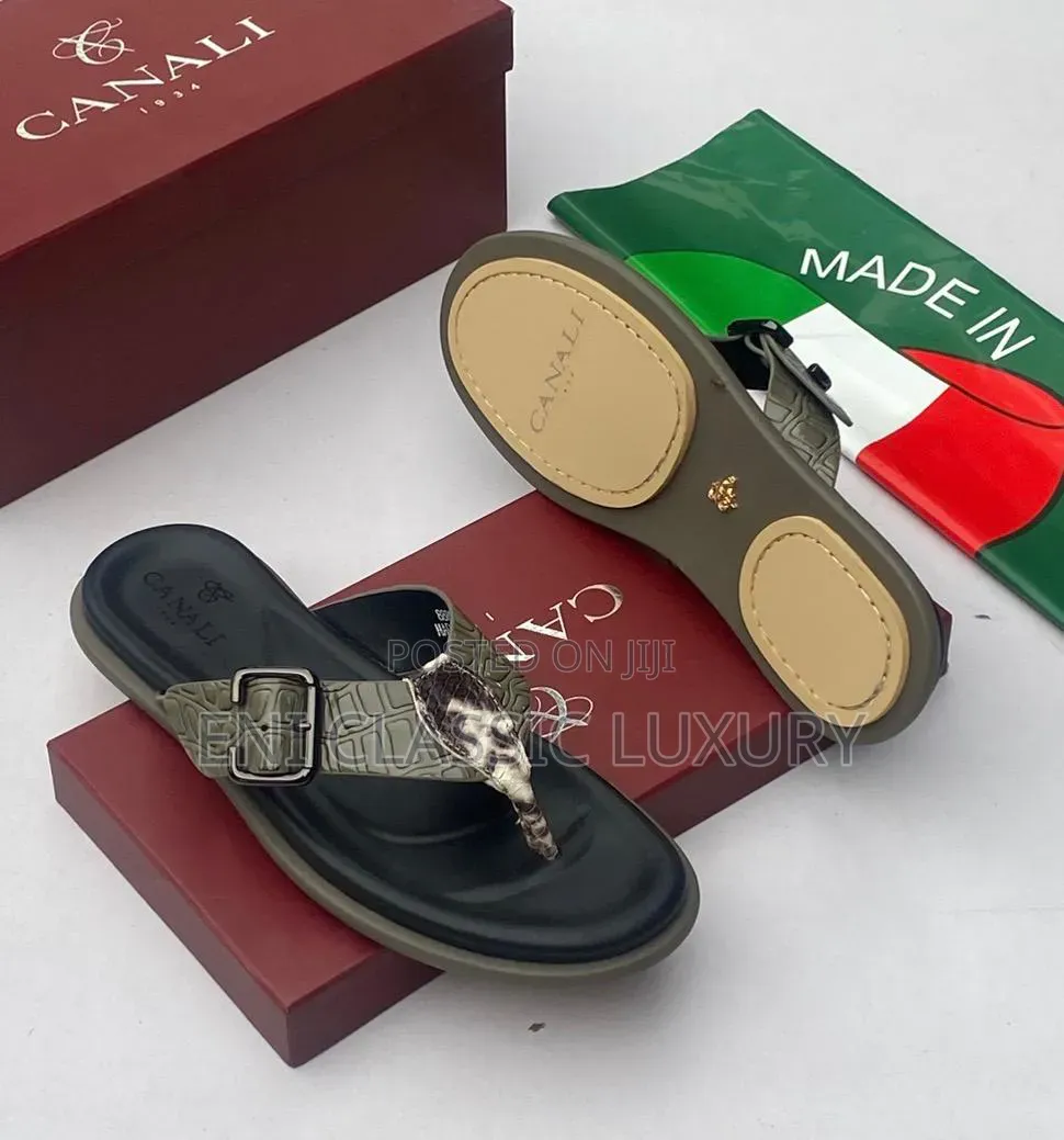 Original Luxury Men's Slippers Canali Best Quality Well Banded Package
