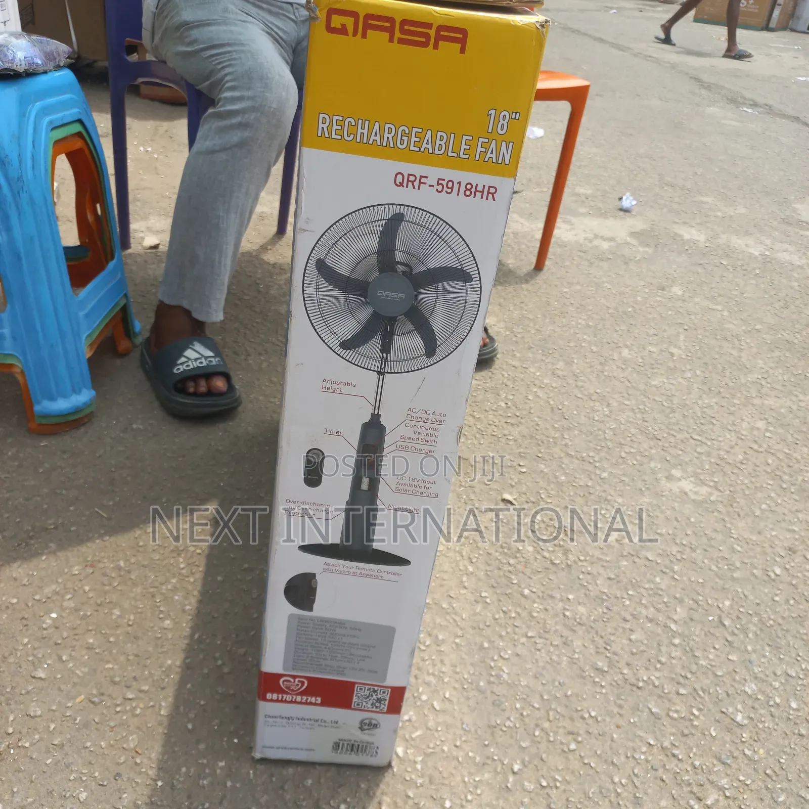 Qasa Rechargeable Fan 18 Inches With Remote Control (Qrf-5918hr)