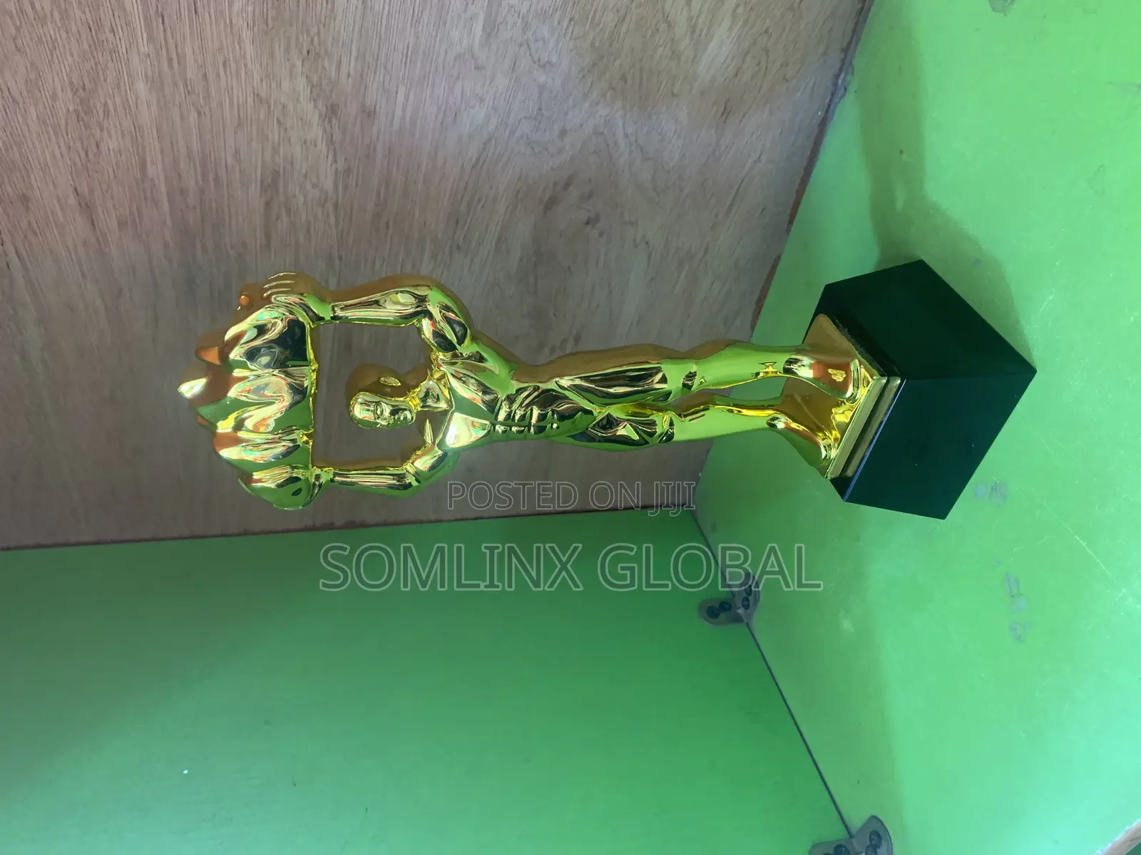 Gold Trophy Award Plaque Man