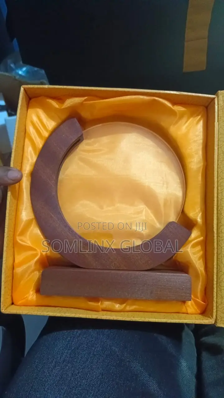 Glass With Wood Design, With Printing