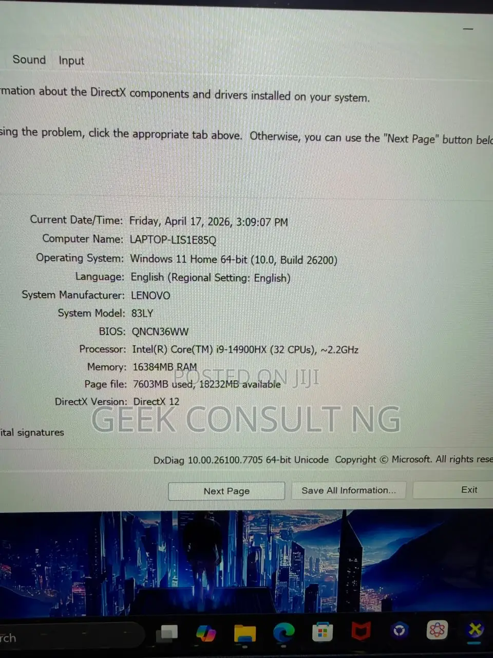 Laptop Lenovo Legion 5 16GB Intel Core i9 SSD 1T