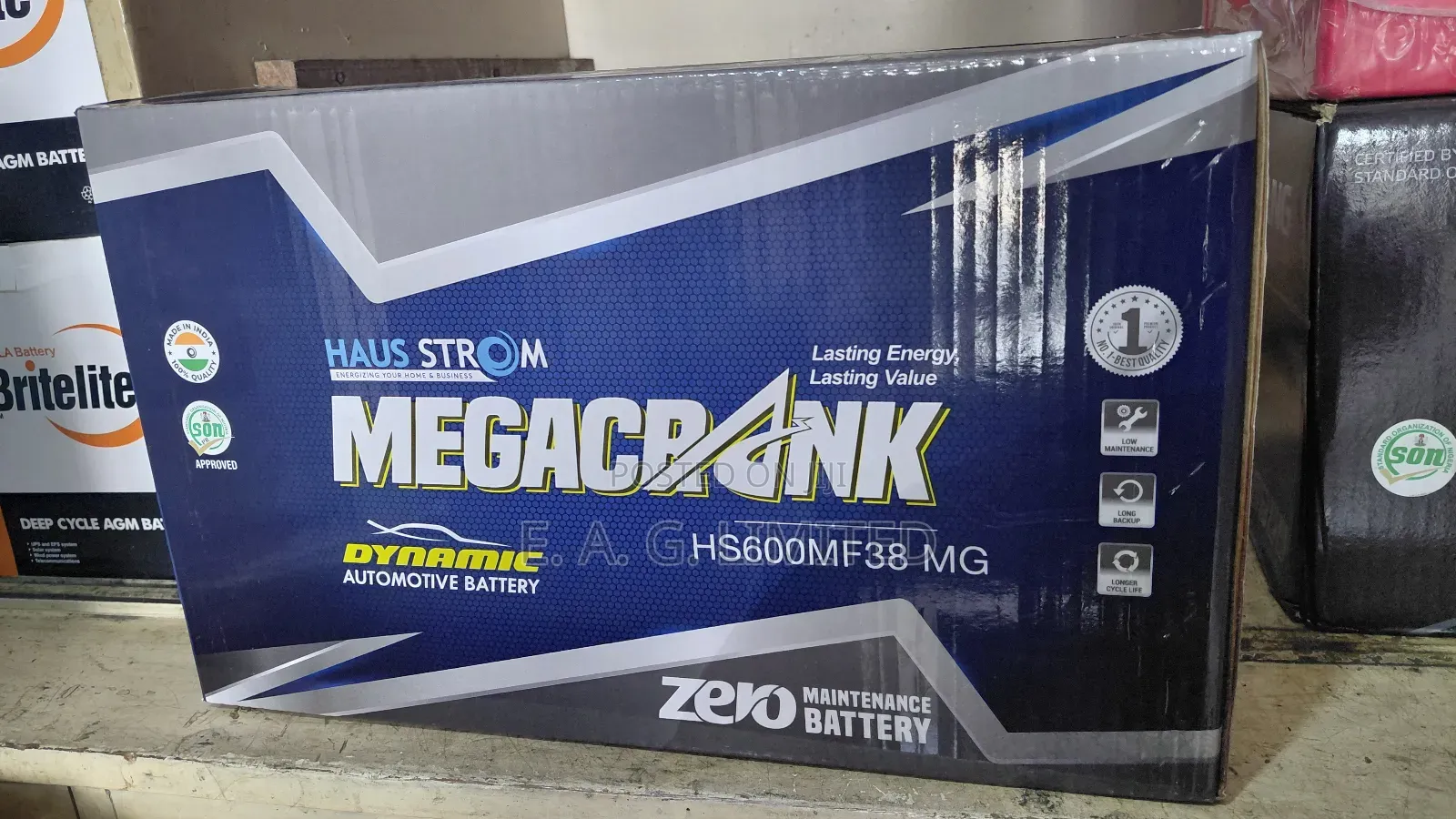 Haus Strom Megacrank Dynamic 100ah Battery, Model Hs600mf38 Mg.