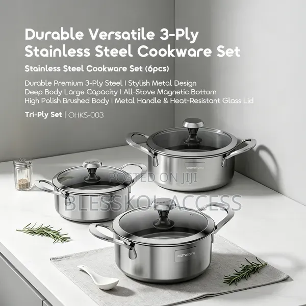 Oraimo Tri-Ply Set Durable Versatile Stainless Steel Cookware Set(6pcs