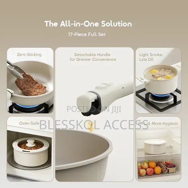 Oraimo Pureharvest Set Versatile Convenient Ceramic Cookware Set(17pcs