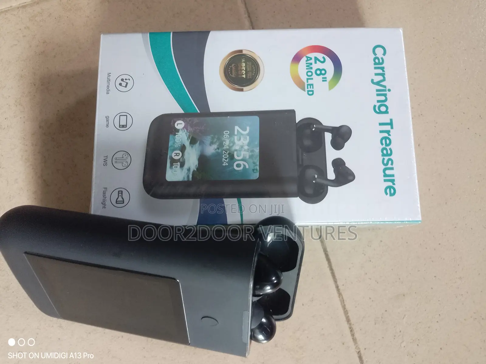 3 In 1 Earbuds With Powerbank And Torchlight. Touchscreen
