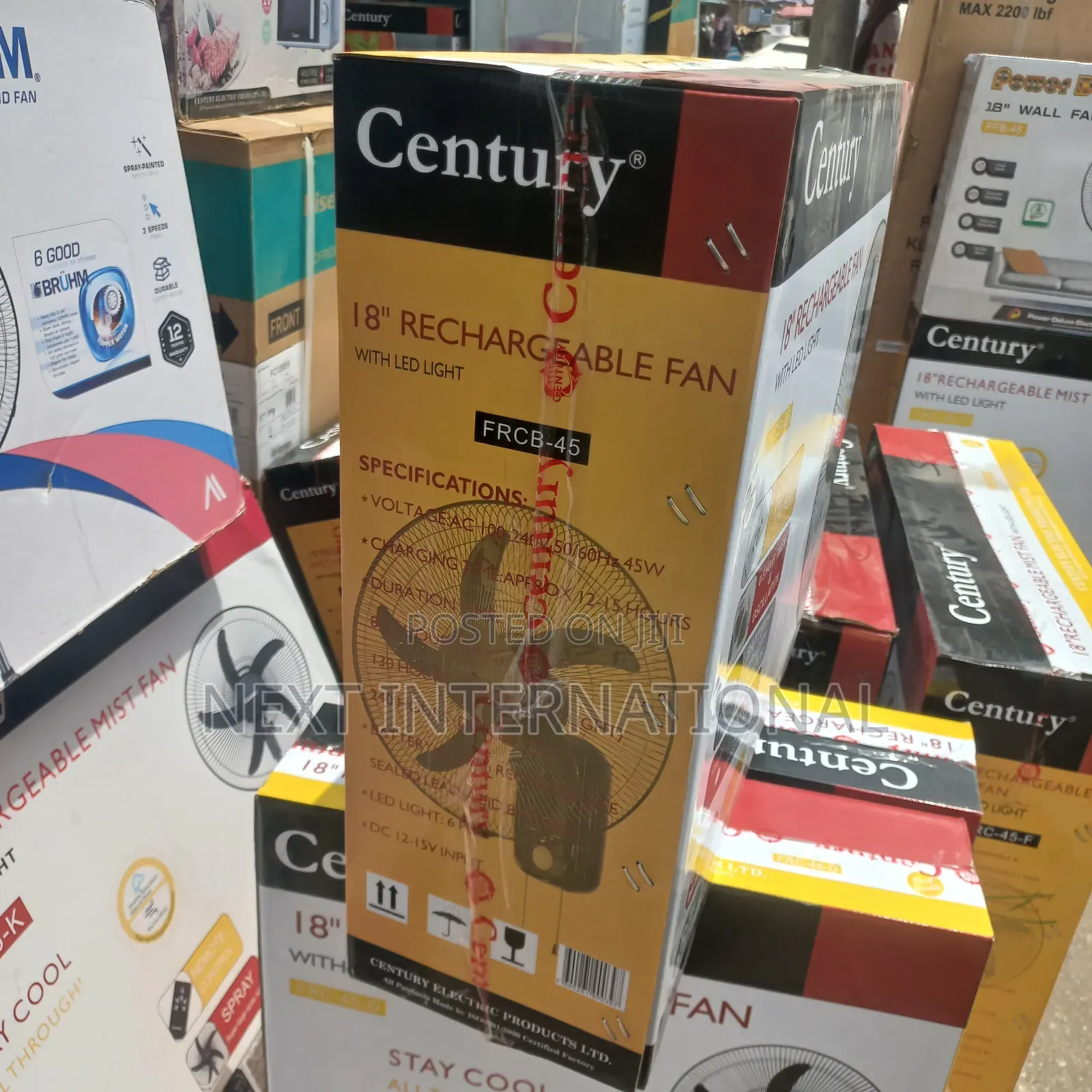 Century Rechargeable Wall Fan 18 Inches With Led Lights