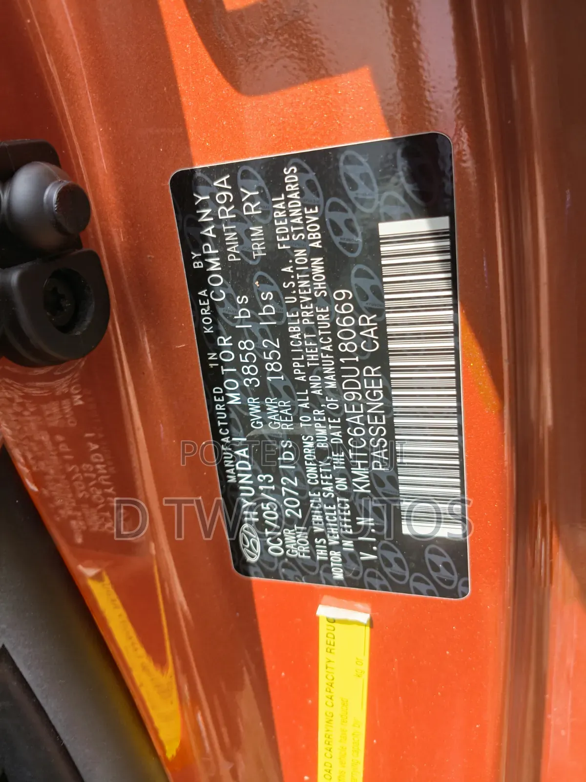 Hyundai Veloster Turbo 2013 Orange