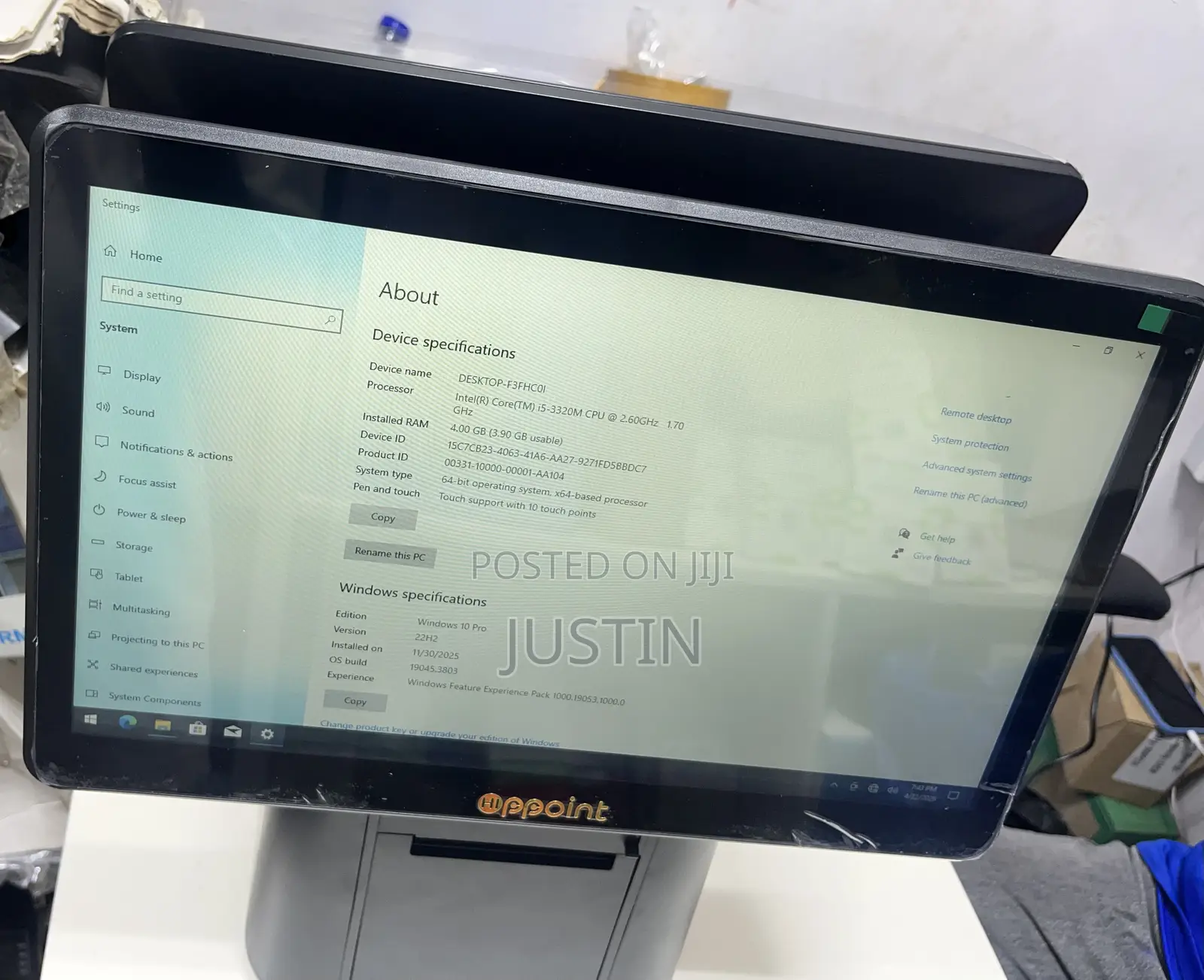 Core I5 4gb 256gb Dual Touchscreen System With 80mm Inbuilt Printer