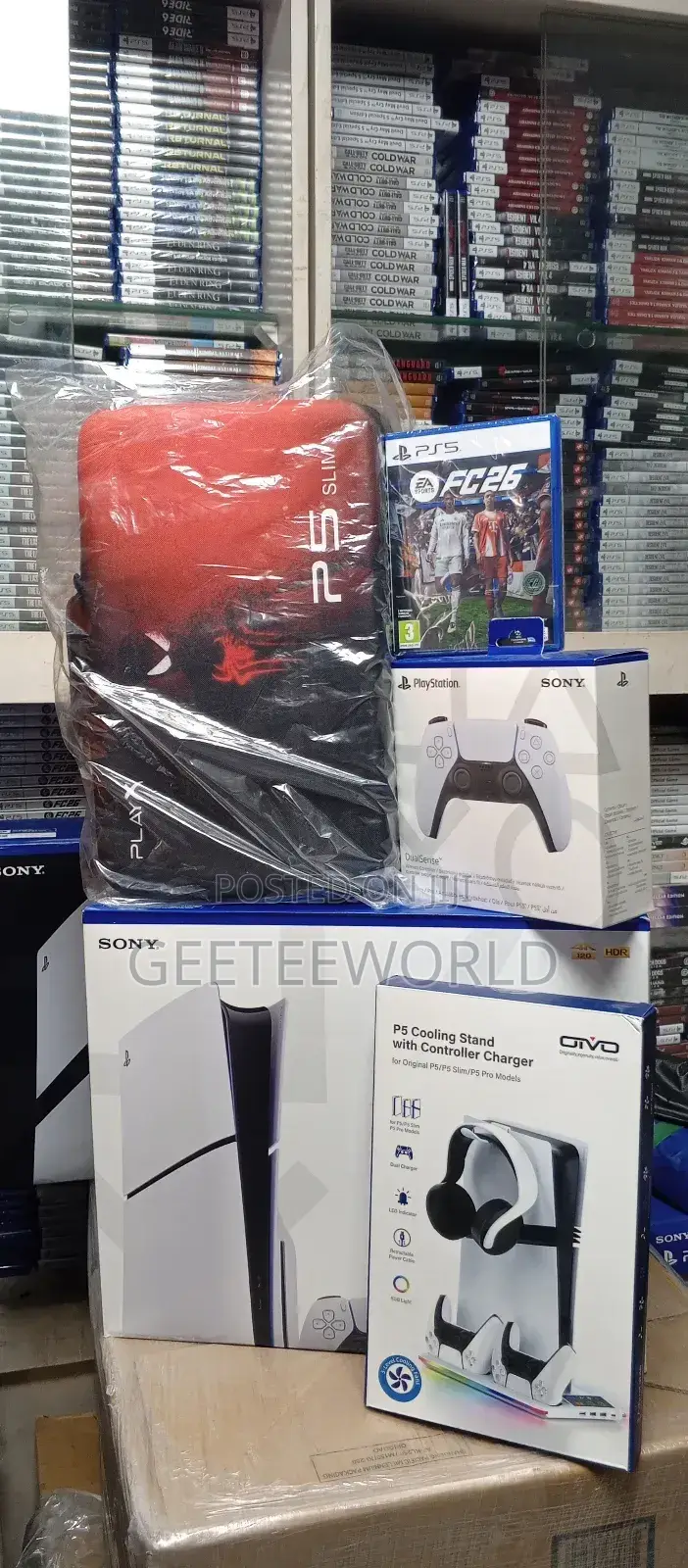 Ps5 Slim Consol 1tb,Slim Bag, Fc 26, Cooling Stand, Ps5 Pad