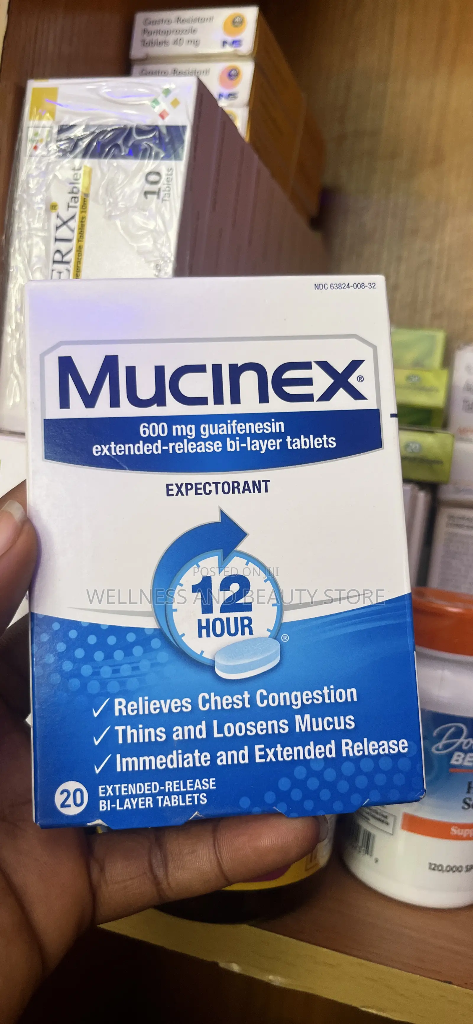 Mucinex 12 Hour 600 Mg Guaifenesin Extended-Release 20 Bi-Layer Tablet