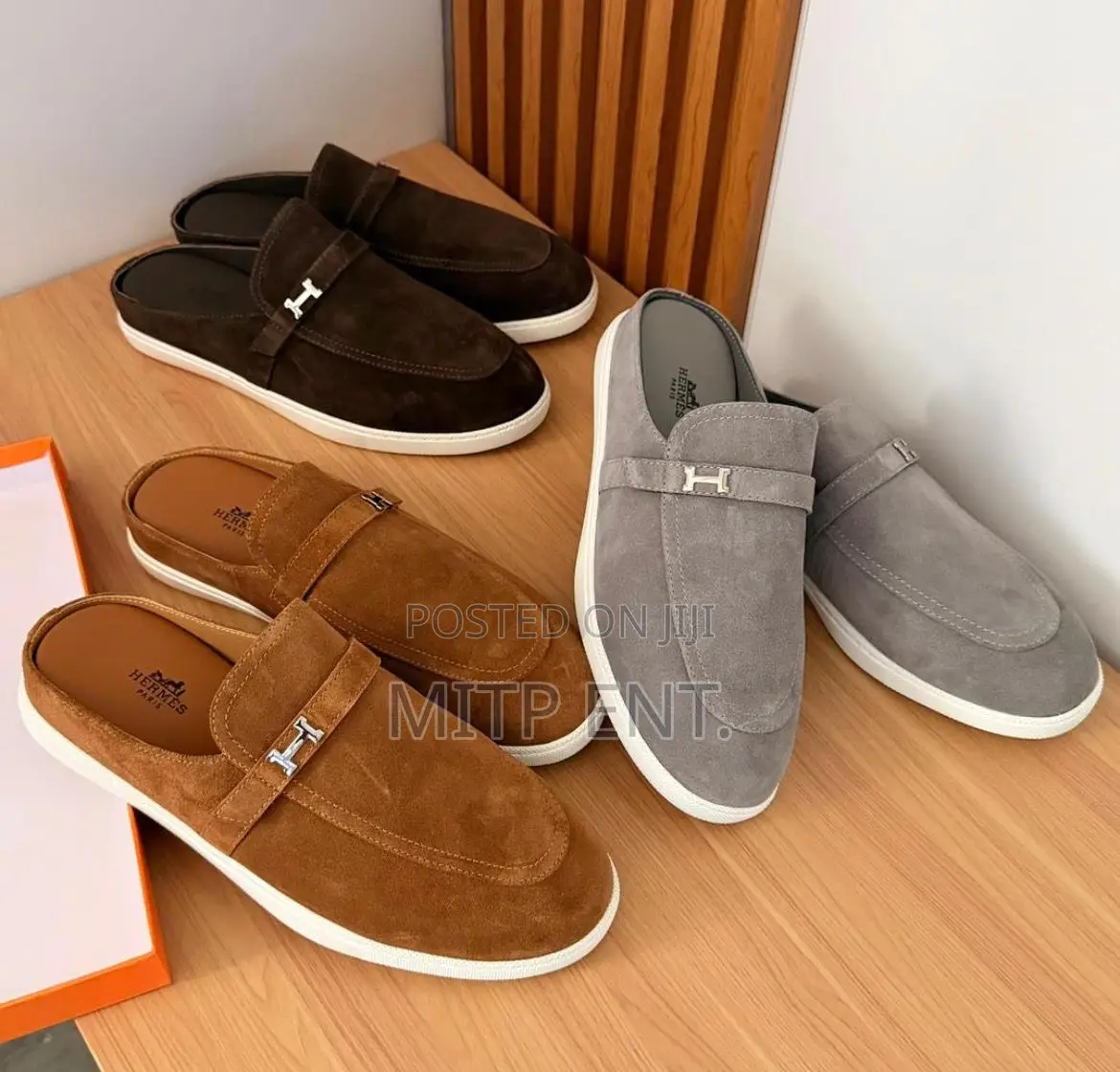 Hermes Men’S Suede Half Shoes